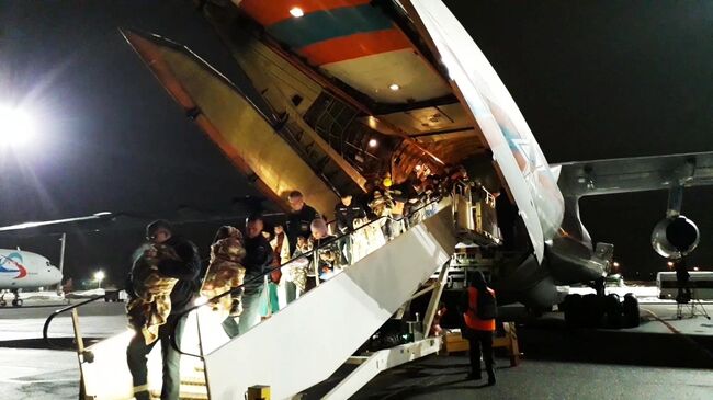 Спецрейс Ил-76 МЧС России, прибывший из Багдада в аэропорт Раменское с двадцатью семью российскими детьми. 10 февраля 2019