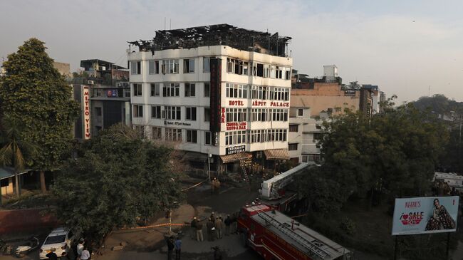 Гостиница в Нью-Дели, где произошел пожар. 12 февраля 2019 