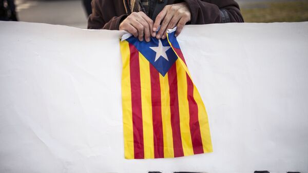 Акция с требованием независимости Каталонии