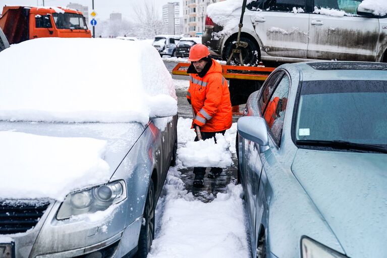 Уборка снега в районе Люблино