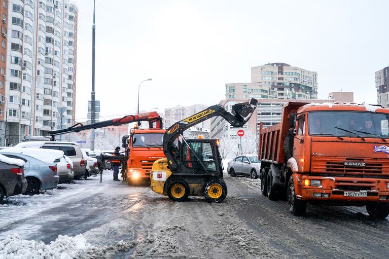 Уборка снега в районе Люблино