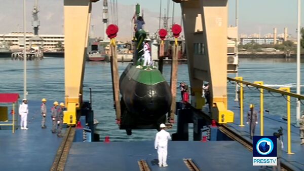 Скриншот видео демонстрации подводной лодки Фатех в Иране