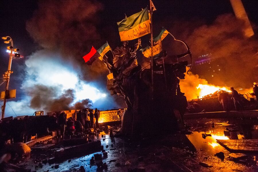 Сторонники оппозиции на площади Независимости в Киеве