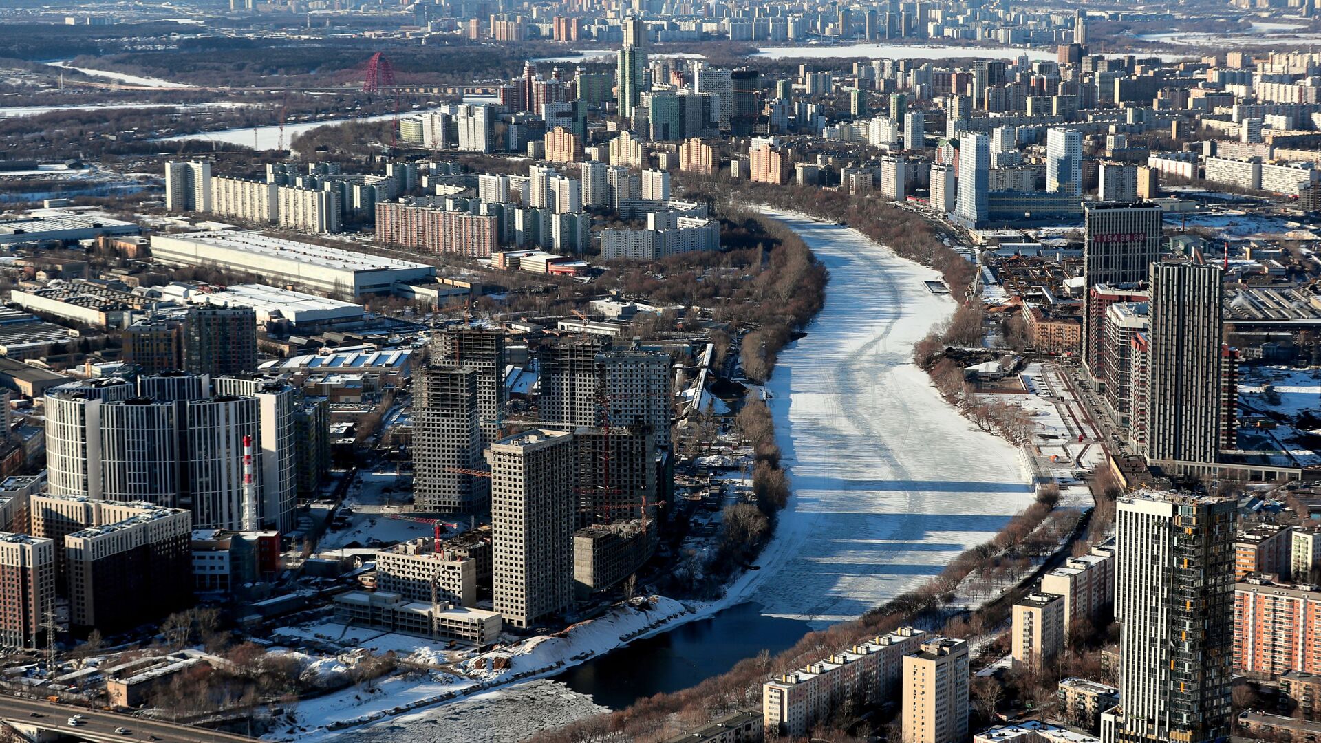 Вид на Москву-реку, районы Шелепиха и Фили - РИА Новости, 1920, 04.01.2021