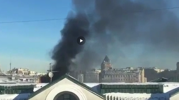 Опубликовано видео пожара в консерватории в Москве