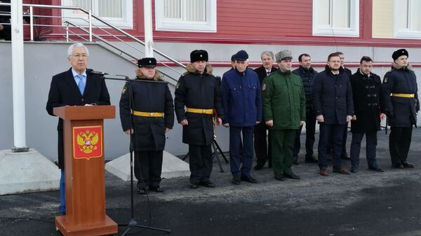 Глава Дагестана Владимир Васильев во время посещения 106 бригады надводных кораблей Каспийской флотилии