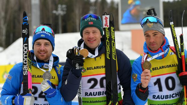 Йеспер Нелин (Швеция), Тарьей Бё (Норвегия) и Дмитрий Малышко (Россия)