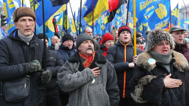 Участники акции с требованием честных выборов в Киеве. 24 февраля 2019