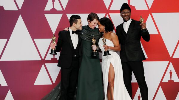 Рами Малек, Оливия Кольман, Реджина Кинг и Махершала Али на церемонии вручения наград премии Оскар-2019