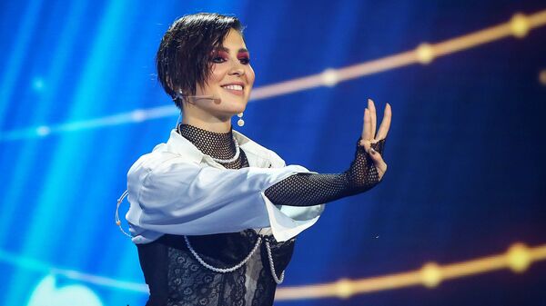 Певица Анна Корсун (MARUV) во время национального финального отбора на конкурс Евровидение в Киеве