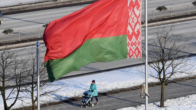 Флаг Белоруссии в Минске