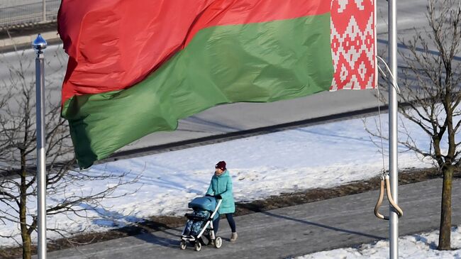 Флаг Белоруссии в Минске