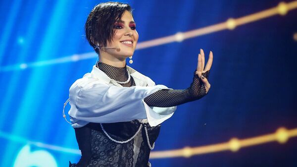 Певица Анна Корсун (MARUV) во время национального финального отбора на конкурс Евровидение в Киеве 