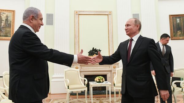 Президент России Владимир Путин и премьер-министр Государства Израиль Биньямин Нетаньяху во время встречи в Кремле. 27 февраля 2019