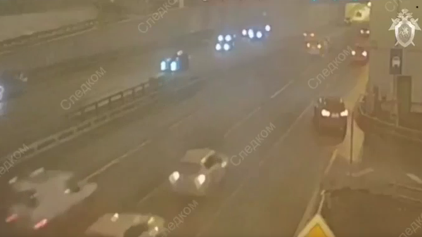 Смертельный таран полицейского автомобиля в Москве попал на видео