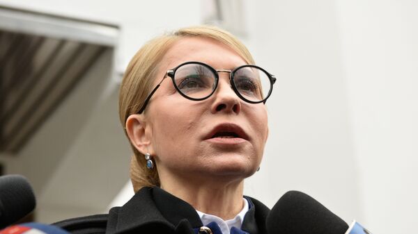 Кандидат в президенты Украины, лидер всеукраинского объединения Батькивщина Юлия Тимошенко на пресс-конференции в Киеве. 1 марта 2019