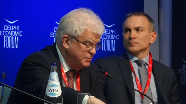 Представитель России при Евросоюзе Владимир Чижов во время четвертого Дельфийского экономического форума