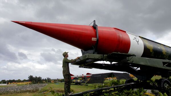 Макет советской ракеты в военном комплексе Морро-Кабана в Гаване, Куба