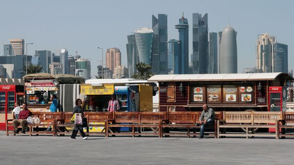 Торговые палатки на старом рынке в Дохе