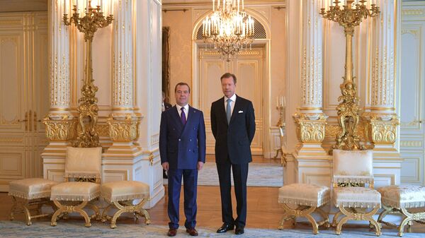 Дмитрий Медведев и Великий Герцог Люксембургский Анри во время встречи в Люксембурге