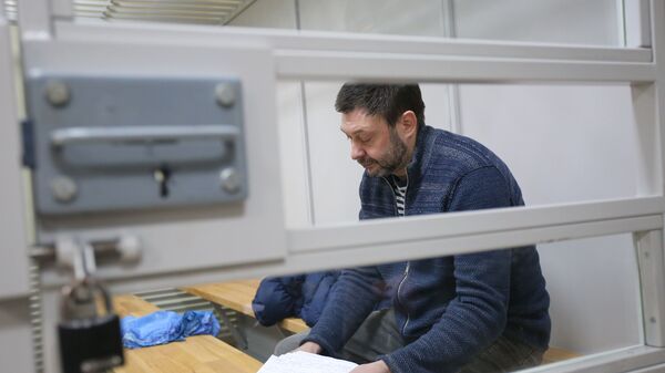 Руководитель портала РИА Новости Украина Кирилл Вышинский в Херсонском апелляционном суде. 6 марта 2019