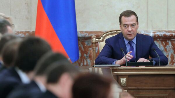 Председатель правительства РФ Дмитрий Медведев проводит заседание правительства РФ. 7 марта 2019