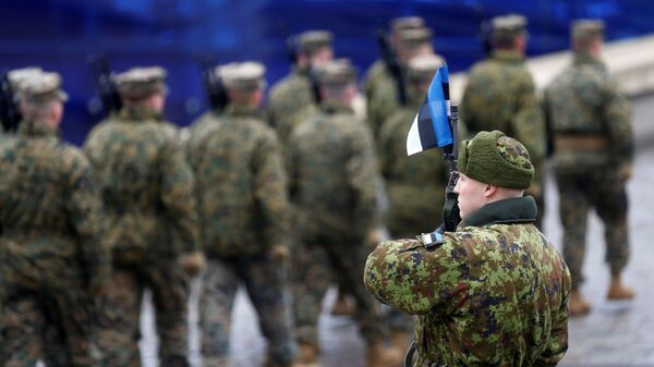Военнослужащие армии Эстонии во время парада по случаю Дня независимости в Таллине, Эстония. 24 февраля 2019 