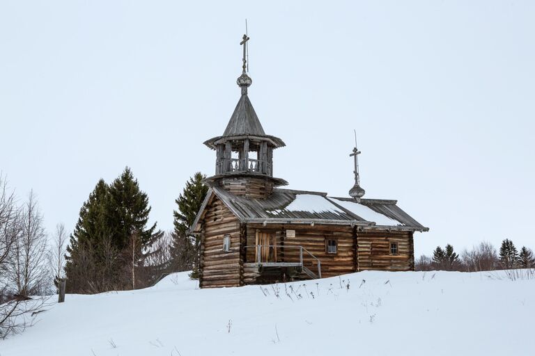 Часовня Кирика и Улиты в деревне Воробьи на острове Большой Климецкий в Медвежьегорском районе Республики Карелия