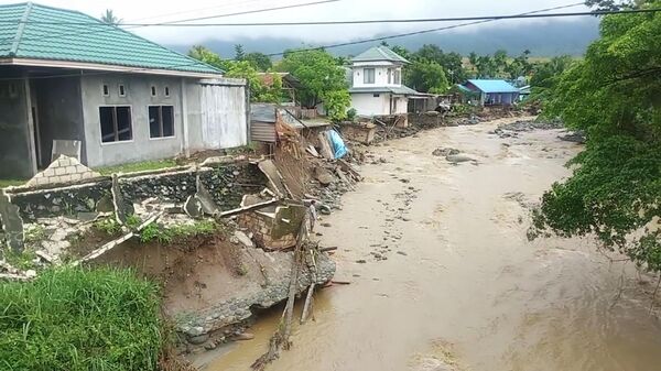 Последствия наводнения в Сентани, провинция Папуа, Индонезия. 17 марта 2019