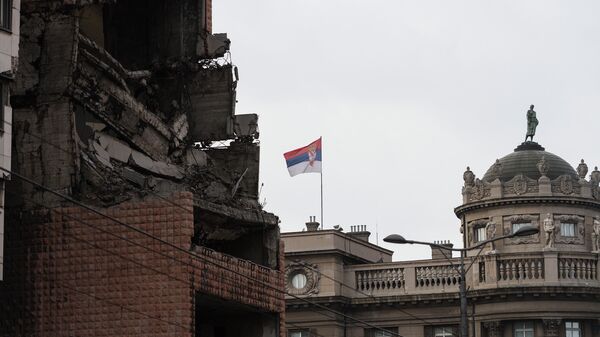 Здание Генштаба в Белграде с последствиями бомбардировок НАТО