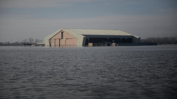 Затопленная авиабаза ВВС США Оффатт в штате Небраска. 16 марта 2019 