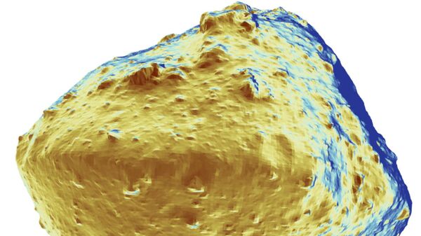  Карта распределения воды по поверхности астероида Рюгю