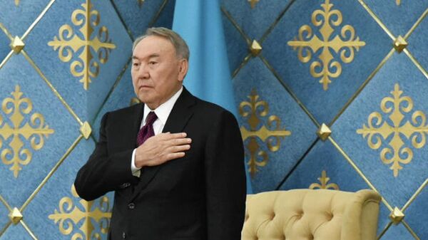 Экс-президент Казахстана Нурсултан Назарбаев на совместном заседании палат парламента Казахстана. 20 марта 2019