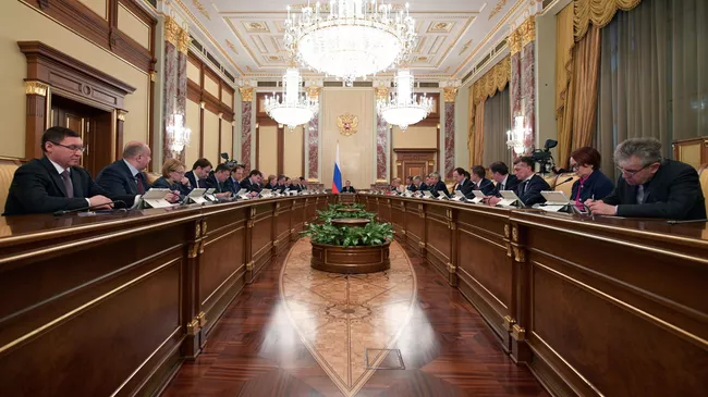 21 марта 2019. Председатель правительства РФ Дмитрий Медведев проводит заседание правительства РФ. 21 марта 2019