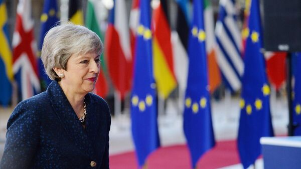 Премьер-министр Великобритании Тереза Мэй на саммите глав государств и правительств Евросоюза в Брюсселе
