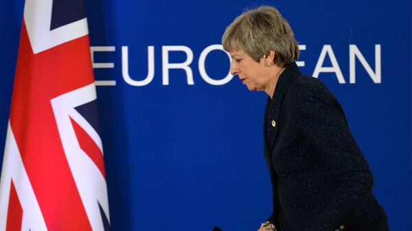 Премьер-министр Великобритании Тереза Мэй на саммите глав государств и правительств Евросоюза в Брюсселе