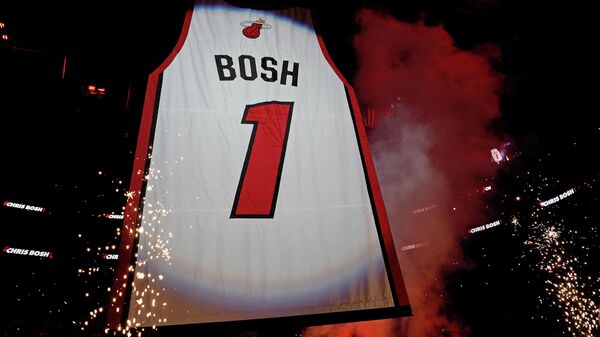 Игровая футболка Криса Боша в команде НБА Майами