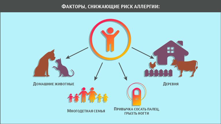Факторы, снижающие риск аллергии
