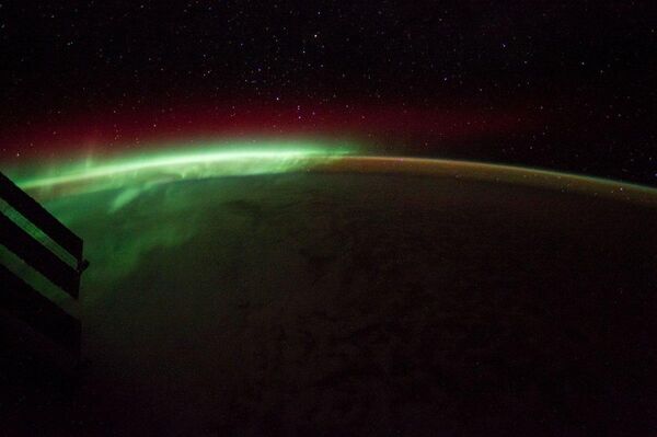 Фотография полярного сияния, сделанная с борта Международной космической станции
