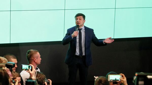 Владимир Зеленский в избирательном штабе в Киеве. 31 марта 2019 