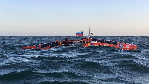 Кругосветный переход Федора Конюхова на весельной лодке АКРОС в Южном полушарии