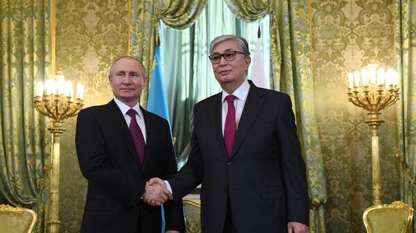 Президент России Владимир Путин и президент Казахстана Касым-Жомарт Токаев. 3 апреля 2019