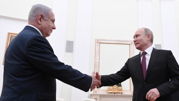  Президент РФ Владимир Путин и премьер-министр Израиля Биньямин Нетаньяху во время встречи. 4 апреля 2019 года 