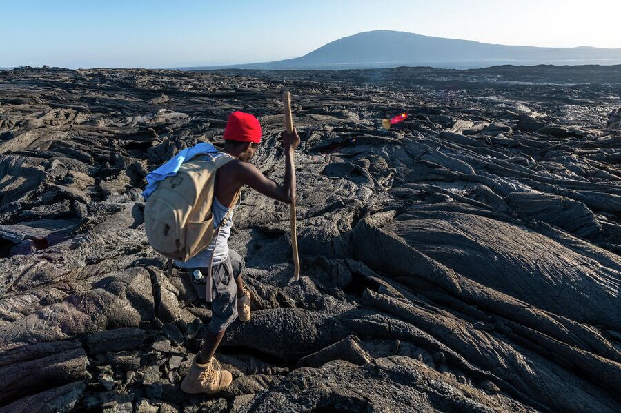 Эфиопия. Вулкан Эрта Але. Как ходить по лаве вулкана