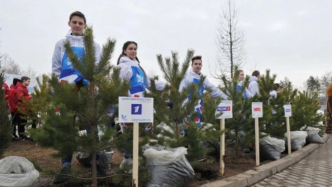 Памятная аллея в Ижевске в честь перехода республики на цифровое телевещание. 6 апреля 2019