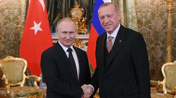 Президент РФ Владимир Путин и президент Турции Реджеп Тайип Эрдоган 