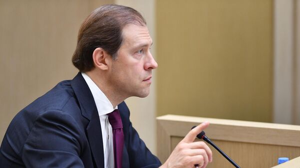 Министр промышленности и торговли РФ Денис Мантуров на заседании Совета Федерации РФ
