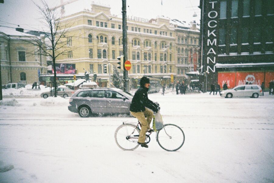 Велосипедист в Хельсинки