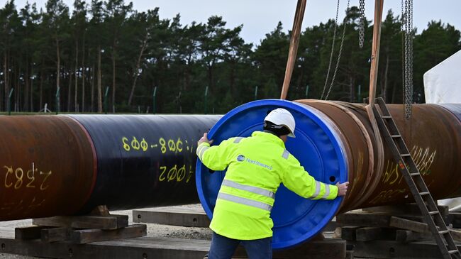 Строительство газопровода Nord Stream-2 в немецком Любмине