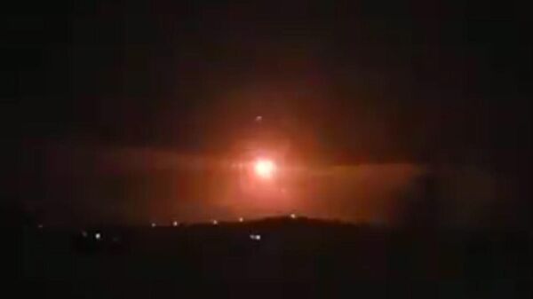 Перехват ракет сирийской ПВО в провинции Хама